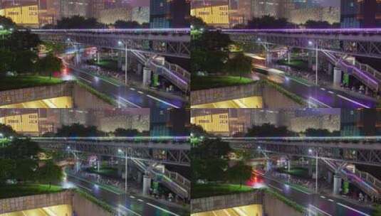 广州地铁站夜间景观延时高清在线视频素材下载