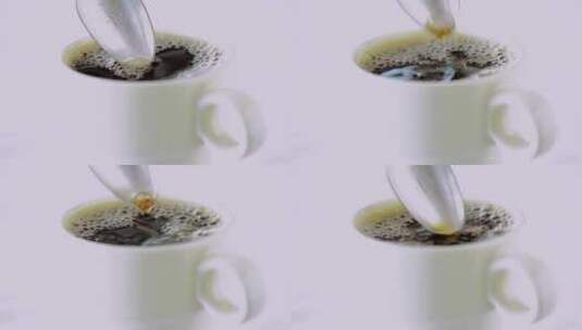 咖啡在杯子里搅拌高清在线视频素材下载