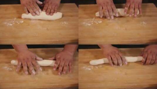 厨师擀面烙饼高清在线视频素材下载