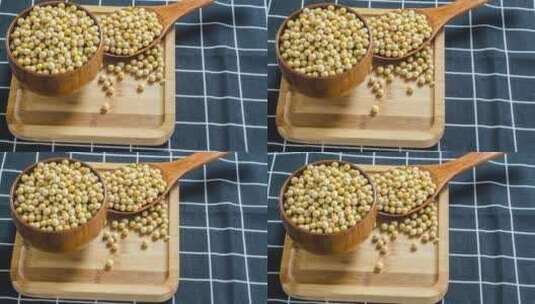 新鲜的黄豆豆类五谷食材4k特写滑轨平移高清在线视频素材下载