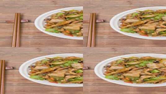 家常菜品墨鱼炒肉4k竖版视频高清在线视频素材下载