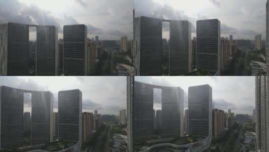 城市高楼群航拍高清在线视频素材下载