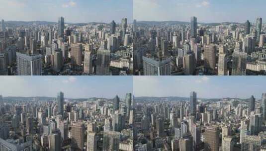 贵阳城市市中心高楼建筑全景航拍高清在线视频素材下载