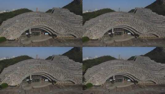 广西柳州奇石博物馆地标建筑航拍高清在线视频素材下载