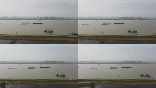 南京江心洲空镜航拍高清在线视频素材下载