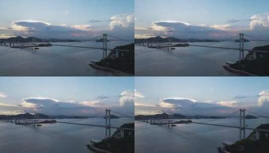 夕阳下的珠江口海域高清在线视频素材下载
