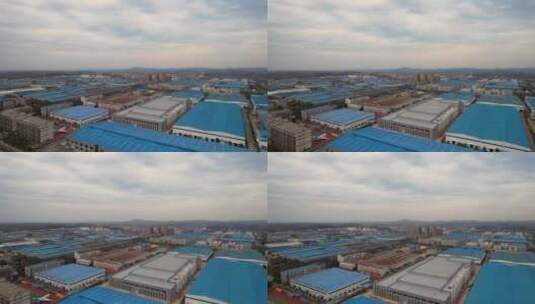 4k宁乡工业园厂区航拍高清在线视频素材下载