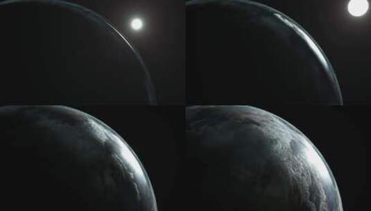 黑暗宇宙抽象月亮满月围绕地球旋转动态视频高清在线视频素材下载