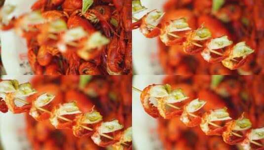 小龙虾肉高清在线视频素材下载