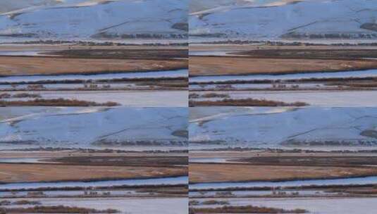 中俄界河额尔古纳河雪景高清在线视频素材下载