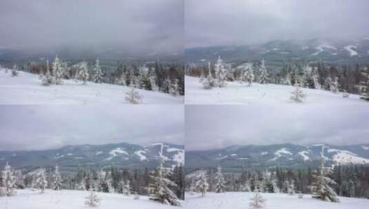 山上的冬日景观高清在线视频素材下载