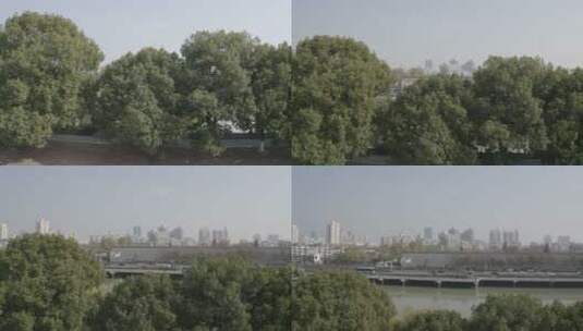 南京城市大景建筑车流航拍高清在线视频素材下载