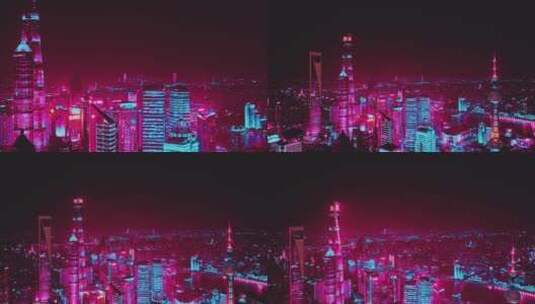 上海赛博夜景高清在线视频素材下载