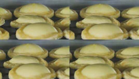 烤箱中黄色蛋挞高清在线视频素材下载