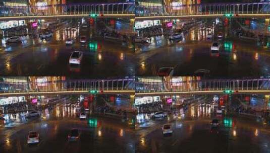 实拍城市夜晚拥堵交通高清在线视频素材下载