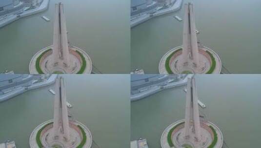 航拍上海外滩人民英雄纪念碑高清在线视频素材下载