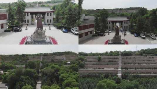 航拍青海西宁西路军纪念馆4K高清在线视频素材下载