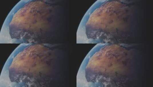 震撼蓝色地球非洲三维动画漫游大气卫星合成高清在线视频素材下载
