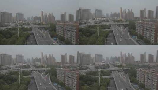 log城市立交桥道路交通航拍高清在线视频素材下载