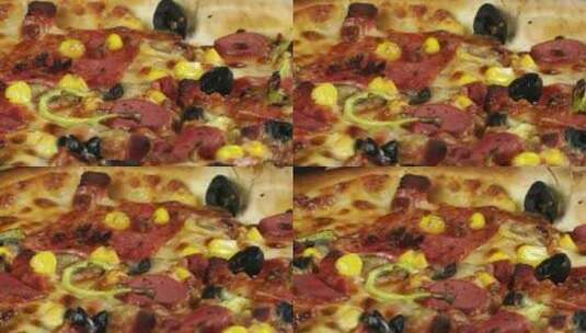 意大利披萨的特写高清在线视频素材下载
