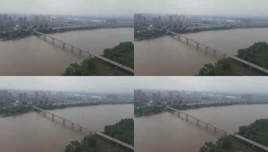 湖南岳阳湘阴湘江大桥高清在线视频素材下载