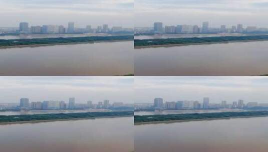 湖南长沙湘江洪水汛期竖屏航拍高清在线视频素材下载