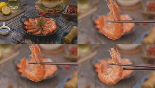 南美对虾菜品高清在线视频素材下载