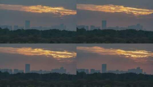 城市日落太阳光影变化高清在线视频素材下载