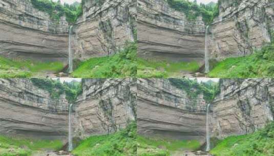 航拍贵州纳雍吊水岩瀑布高清在线视频素材下载
