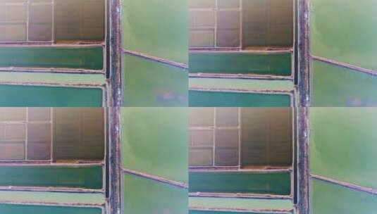正上方视角航拍大型盐田盐池自然风景高清在线视频素材下载