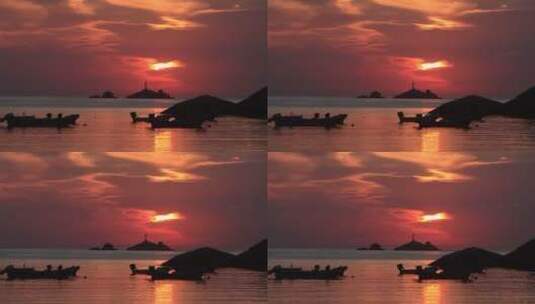 威海半月湾牙石岛海上日出风光高清在线视频素材下载