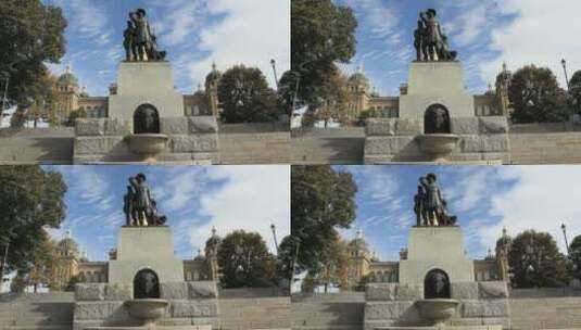 国会大厦前的雕像高清在线视频素材下载