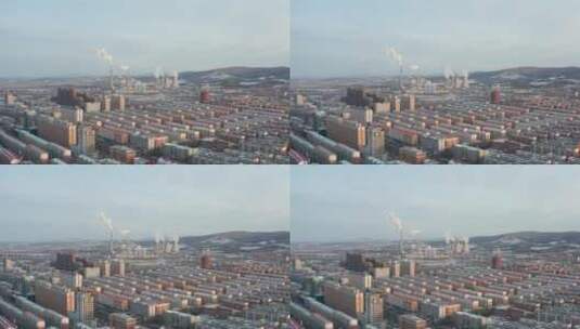 黑龙江省七台河城市风光航拍高清在线视频素材下载