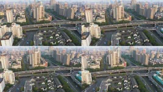 杭州中河高架航拍高清在线视频素材下载
