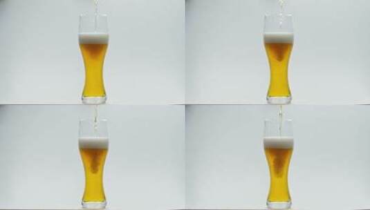 玻璃杯里倒啤酒高清在线视频素材下载