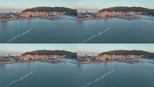 广东省惠州市双月湾风光航拍高清在线视频素材下载