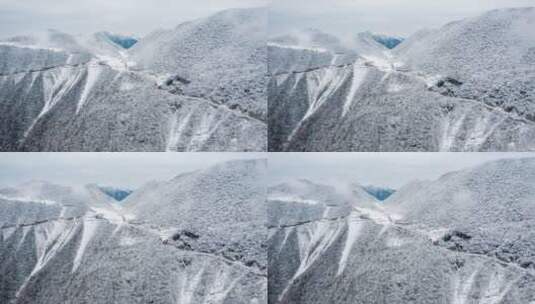 巫溪高山冬季冰雪风光高清在线视频素材下载