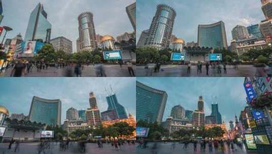 上海南京东路旋转延时高清在线视频素材下载
