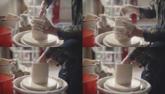 做陶艺陶瓷特写拍摄高清在线视频素材下载