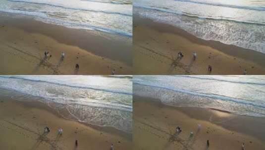 三亚海棠湾海景日出下的美女骑马拍摄高清在线视频素材下载
