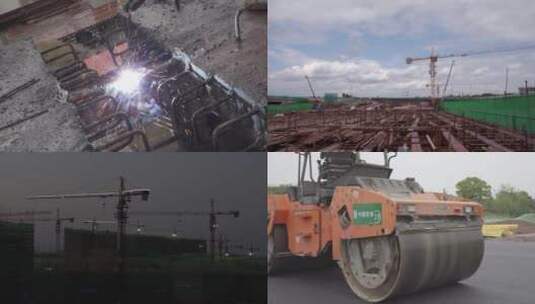 工地施工道路建设高清在线视频素材下载