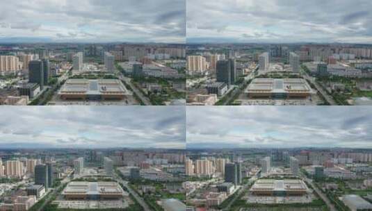 航拍山东泰安城市全貌高清在线视频素材下载