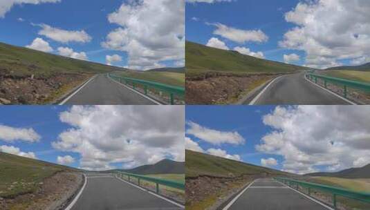驾驶员视角自驾游川藏线318国道毛垭草原高清在线视频素材下载