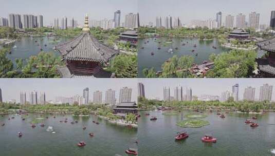 西安城市印迹-兴庆宫公园3高清在线视频素材下载