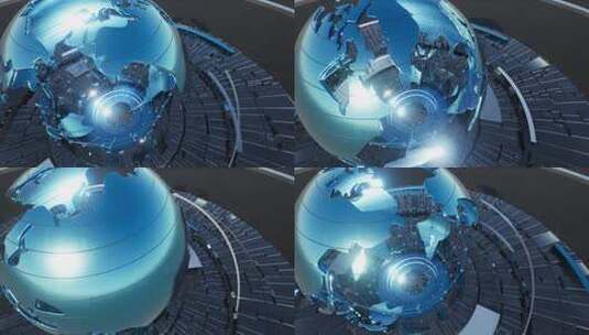3D世界新闻背景循环4K (2)高清在线视频素材下载