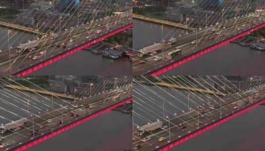 桥梁路面车流（升格慢动作）高清在线视频素材下载