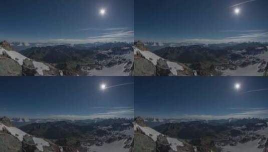从山脉雪峰看日出高清在线视频素材下载