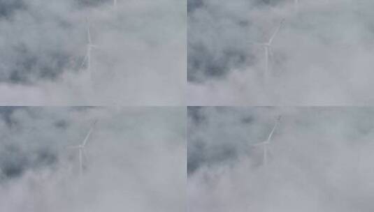 航拍山区风力发电机电能源自然风光高清在线视频素材下载