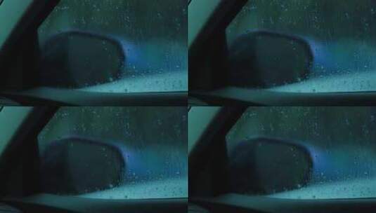 雨天车窗雨水水珠高清在线视频素材下载