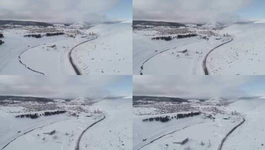 冬季的乡村景观高清在线视频素材下载